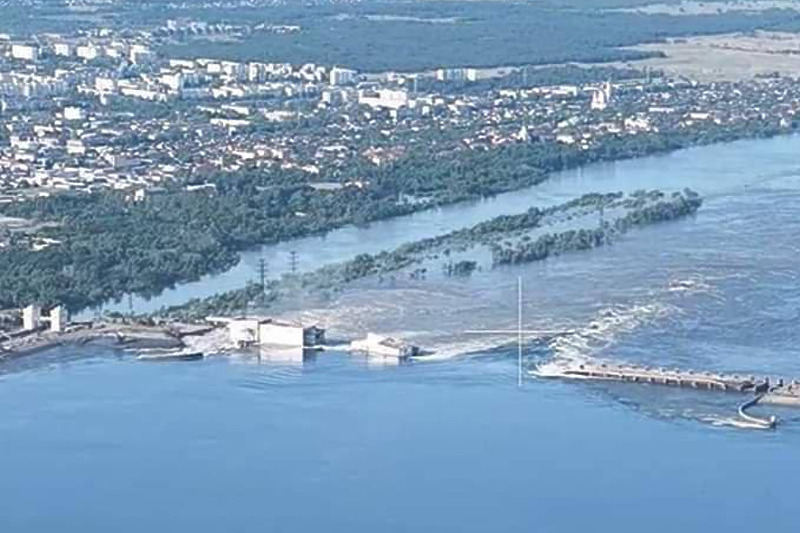 Rušenje brane dovest će do niza posljedica (Foto: Twitter)