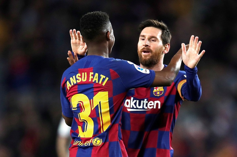 Ansu Fati i Lionel Messi (Foto: EPA-EFE)