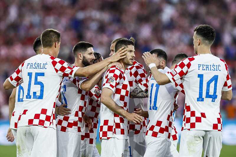 Slavlje nogometaša Hrvatske nakon gola (Foto: EPA-EFE)