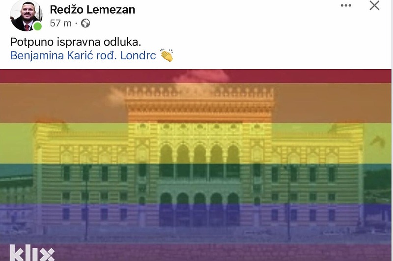 Objava Redže Lemezana na Facebooku