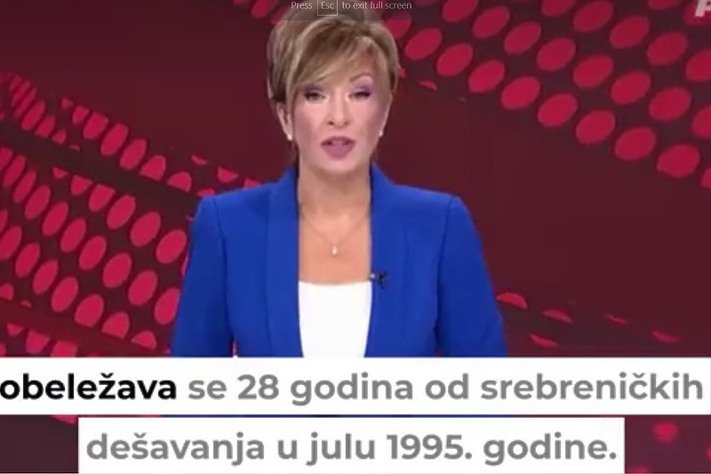 Genocid u Srebrenici u Dnevniku RTS-a nazvan "srebreničkim dešavanjima" (Screenshot/RTS)