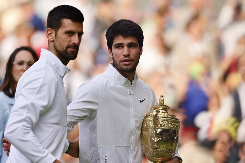 Novak Đoković i Carlos Alcaraz (Foto: EPA-EFE)