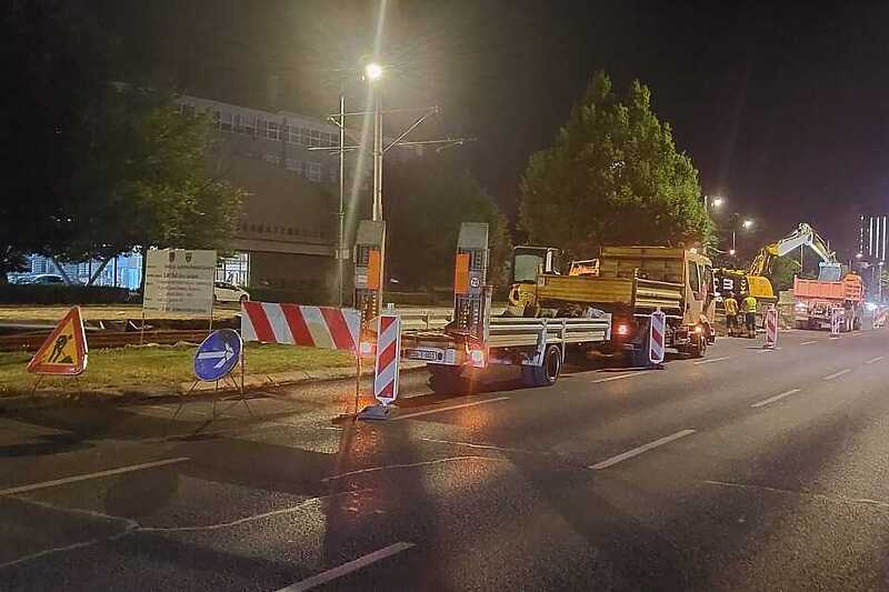 Radovi na produženju isključne trake počeli sinoć (Foto: Vlada KS)