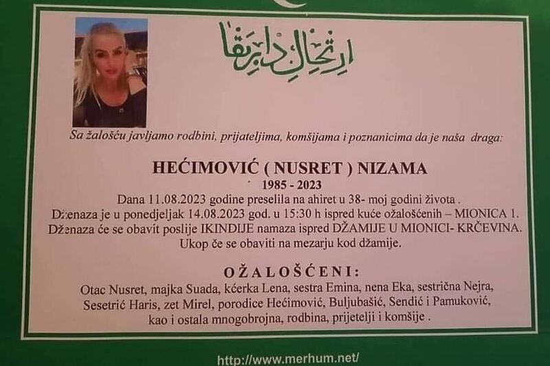 Smrtovnica Nizame Hećimović