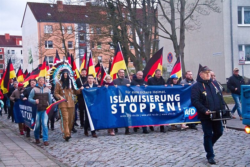 Marš simpatizera AfD-a u Rostocku (Foto: Twitter)
