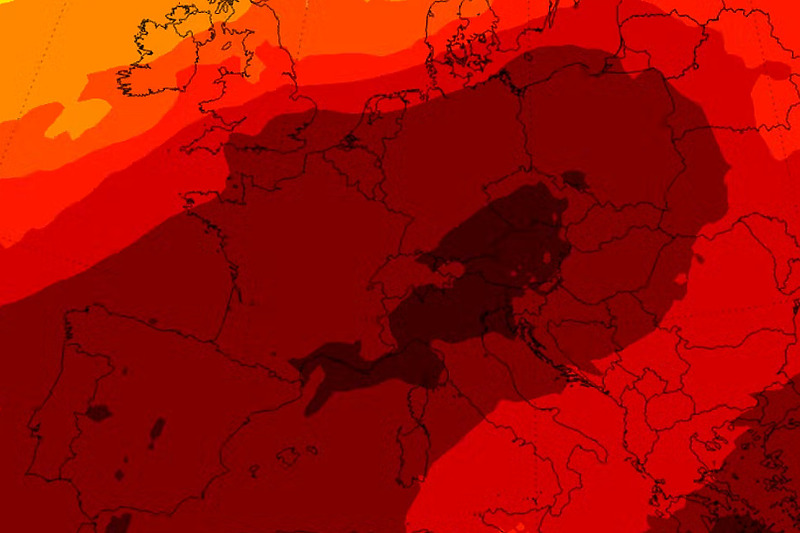 Centralni dio Evrope naročito će osjetiti visoke temperature (Foto: Heute)