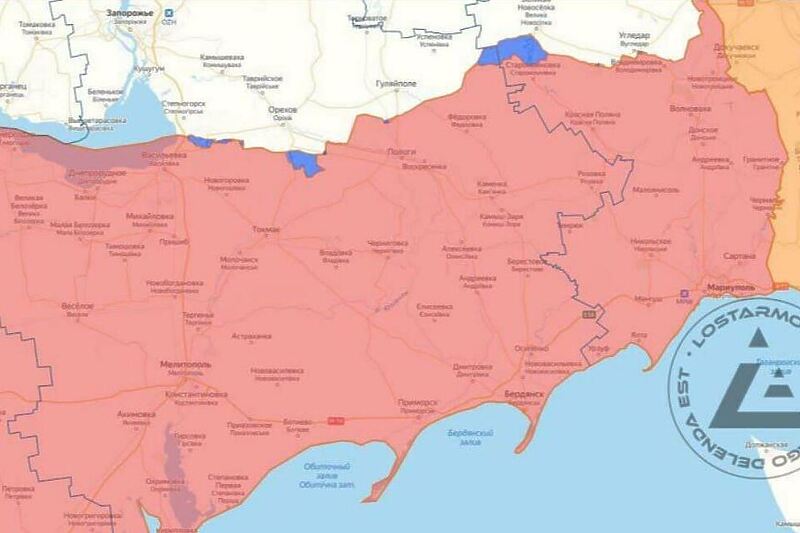 Foto:Twitter / LWNC (Plava boja prikazuje teritoriju koju je Ukrajina povratila nakon kontraofanzive