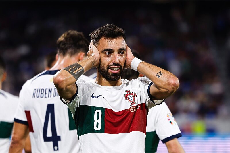 Bruno Fernandes slavi pogodak protiv Slovačke (Foto: Nogometni savez Portugala/Twitter)
