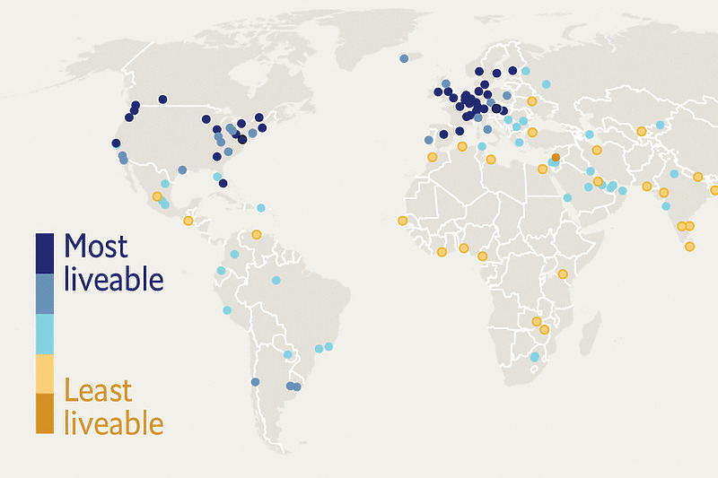 Mapa gradova s najboljim uslovima života u 2023. godini