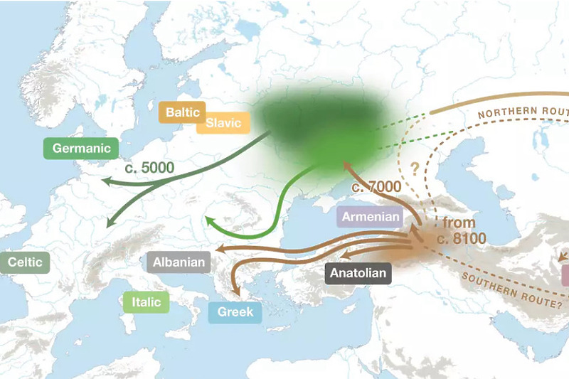 Mapa: P. Heggarty et al., Science, 2023