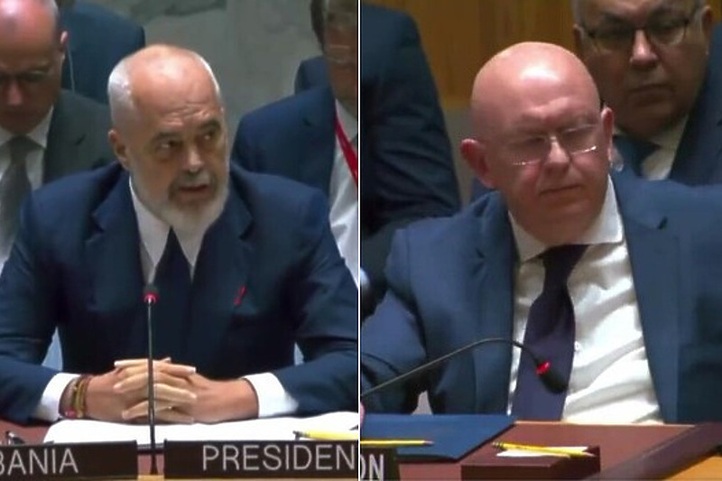 Edi Rama i Vasilij Nebenzja (Foto: Screenshot)