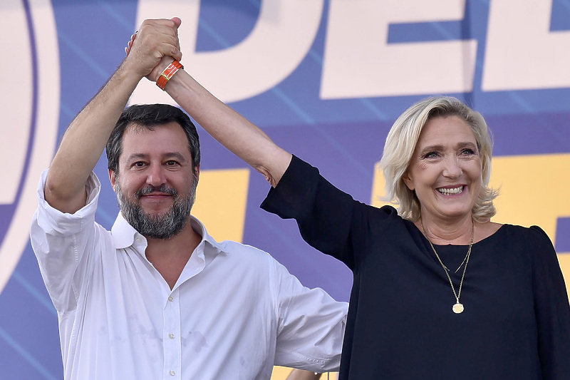 Mattero Salvini i Marine Le Pen (Foto: EPA-EFE)