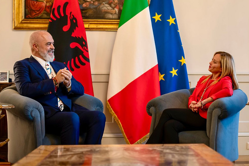 Edi Rama i Giorgia Meloni (Foto: X)