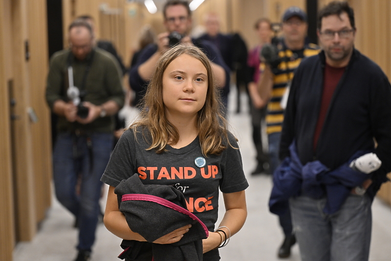 Greta Thunberg na sudu u Malmeu, srijeda 11. oktobar (Foto: EPA-EFE)