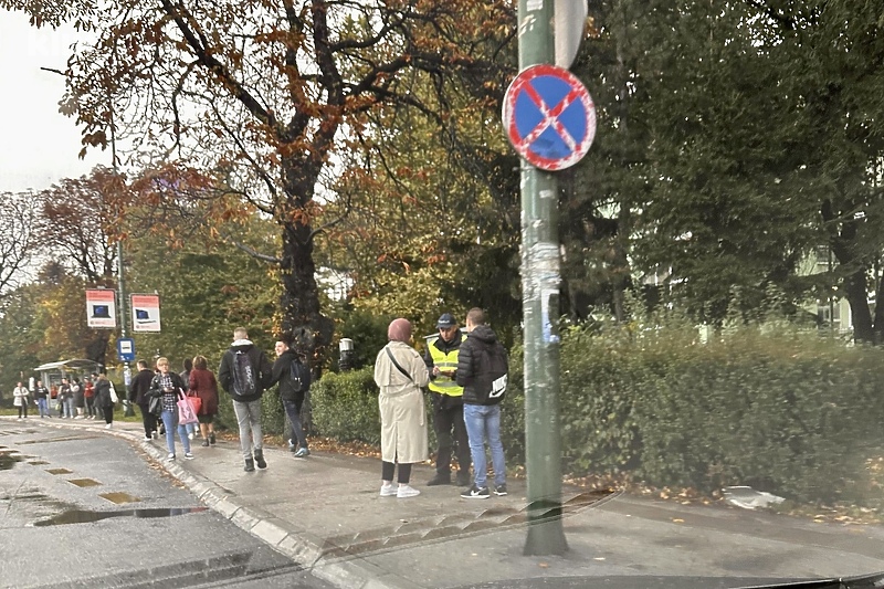 Policija zaustavlja pješake u naselju Pofalići (Foto: Čitatelj)