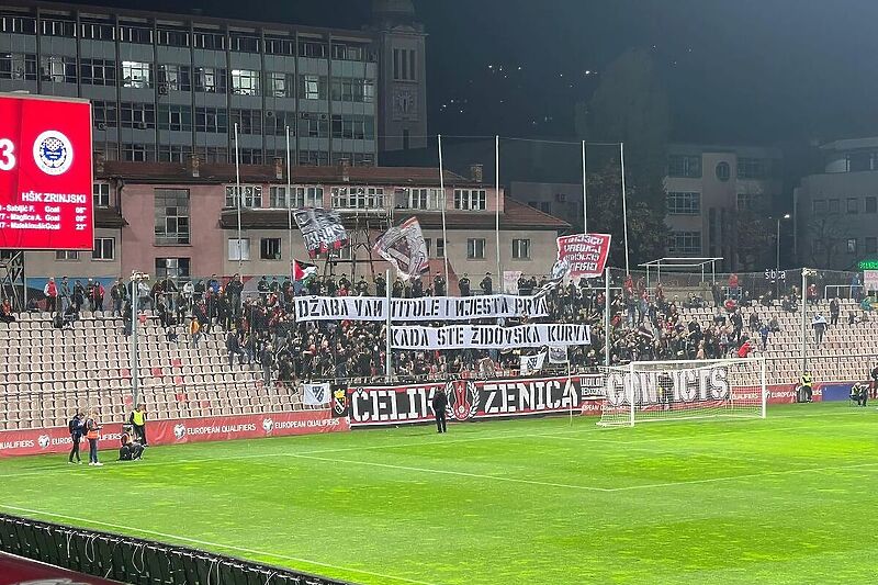 Parola navijača Čelika na utakmici protiv Zrinjskog (Foto: Instagram /  Amir Gross Kabiri)