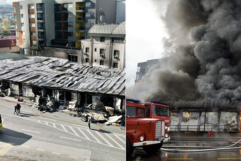 Mjesto požara danas i jučer (Foto: Klix.ba)