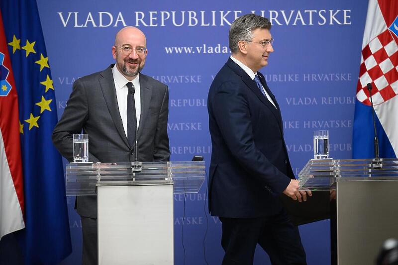 Charles Michel i Andrej Plenković (Foto:  Davor Puklavec/Pixsell)