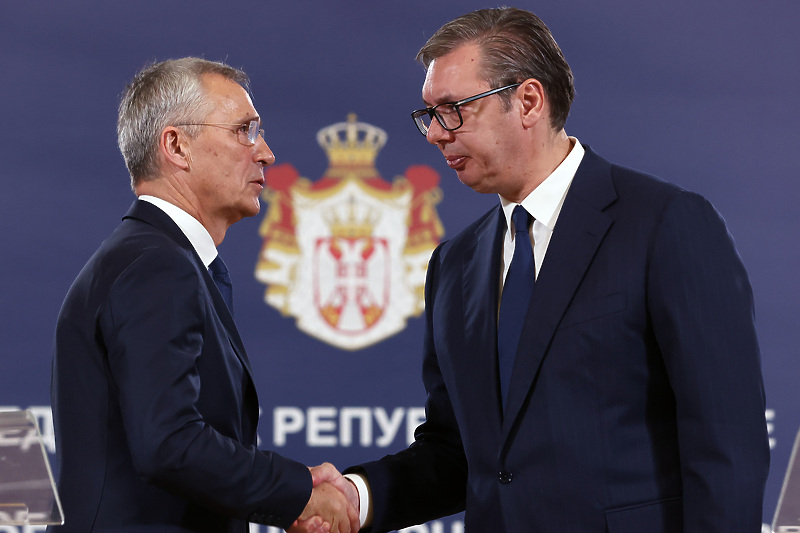 Jens Stoltenberg i Aleksandar Vučić prilikom sastanka u Beogradu (Foto: EPA-EFE)