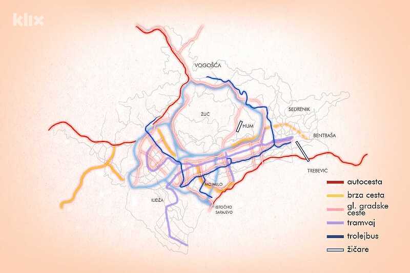 Shema javnog prijevoza u KS utvrđena prednacrtom urbanističkog plana (Ilustracija: A. L./Klix.ba)