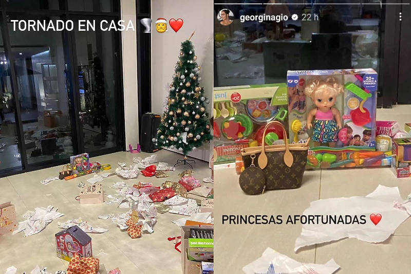 Jelka i pokloni za djecu koje je objavila Georgina na Instagramu (Foto: Screenshot)