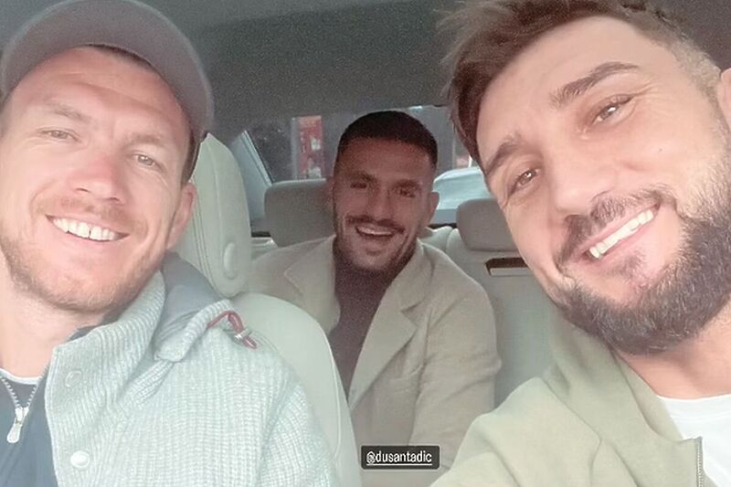 Edin Džeko, Dušan Tadić i Eldin Adilović (Foto: Instagram)