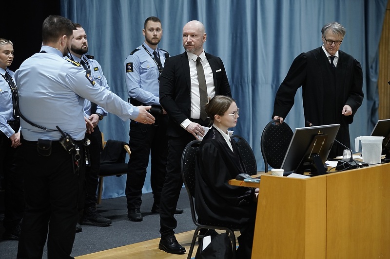 Anders Breivik na jednom od ročišta koji su održani ove sedmice (Foto: EPA-EFE)