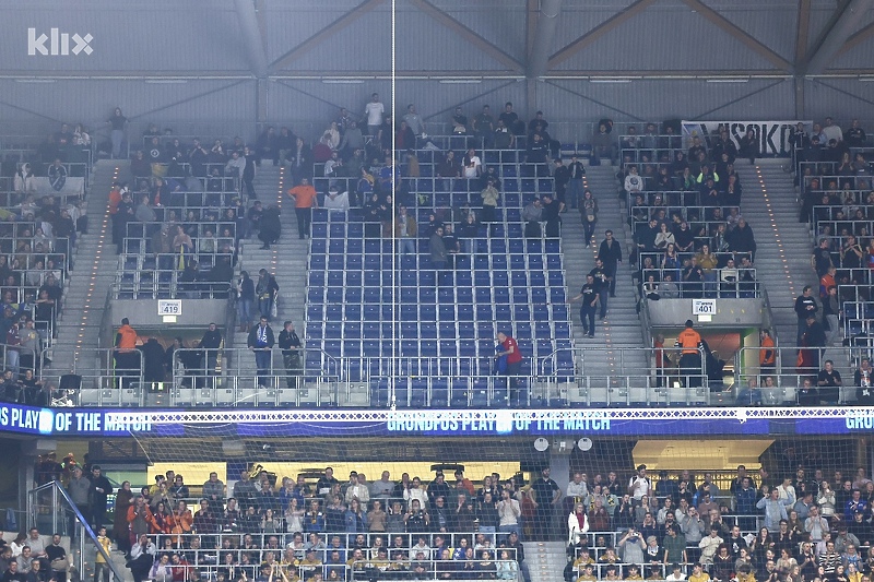 Prazno mjesto odakle su BH Fanaticosi navijali (Foto: T. S./Klix.ba)