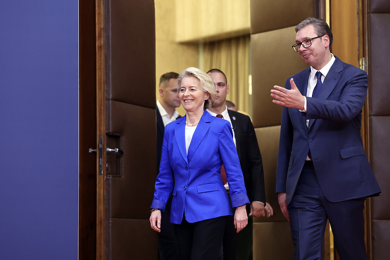 Predsjednica Evropske komisije Ursula von der Leyen i predsjednik Srbije Aleksandar Vučić (Foto: EPA-EFE)