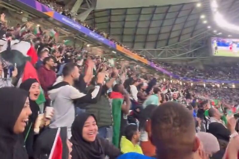 Slavlje navijača reprezentacije Palestine (Foto: Screenshot)