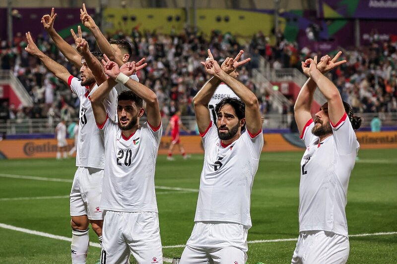Slavlje nogometaša Palestine nakon pobjede (Foto: Twitter)