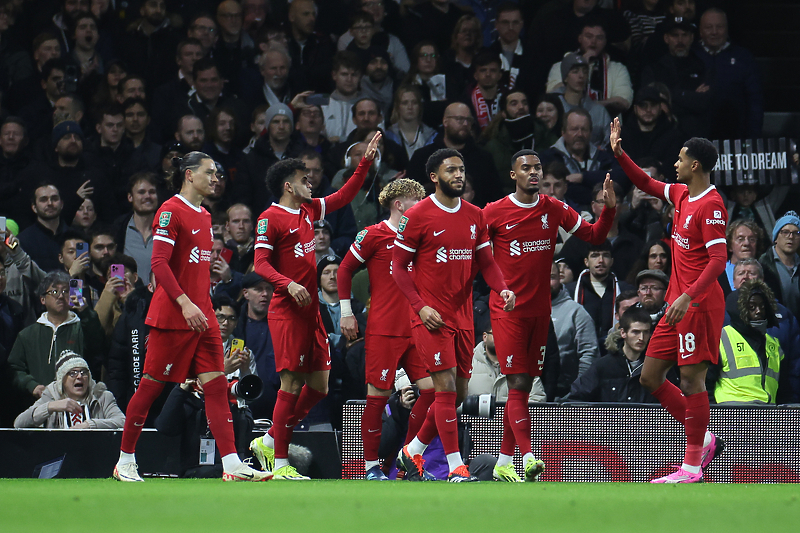 Slavlje nogometaša Liverpoola nakon gola (Foto: EPA-EFE)