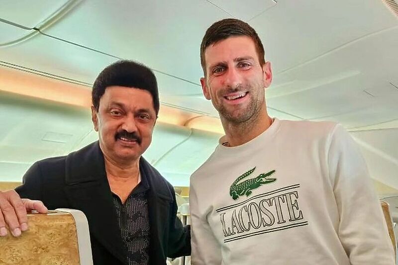 Muthuvel Karunanidhi Stalin i Novak Đoković (Foto: Instagram)