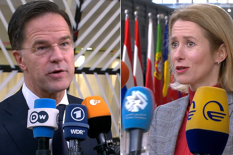 Mark Rutte i Kaja Kallas uoči sastanka u Briselu