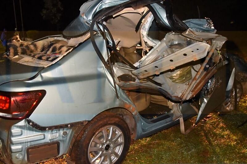 Uništeni automobil u kojem je stradao Kiptum (Foto: Jared Nyataya / NMG)