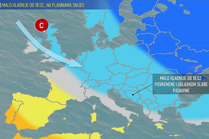 Od večeras u BiH dolazi promjena vremena, ali kratkotrajna (Izvor: BHMeteo.ba)