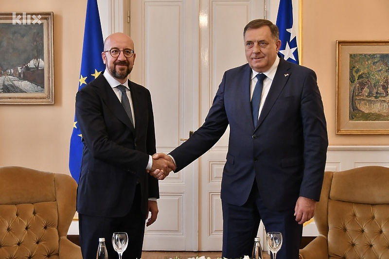 Predsjednik Evropskog vijeća Charles Michel i Milorad Dodik (Foto: I. Š./Klix.ba)