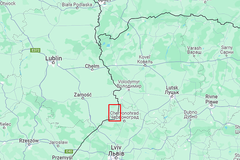 Područje gdje je raketa proletjela (Mapa: Google Maps)