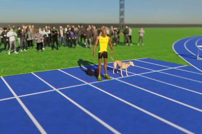 Simulacija Bolta i najbržeg psa na svijetu (Foto: Screenshot)