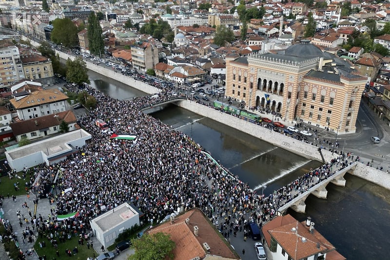 Skup podrške Palestini, Sarajevo 22. oktobar 2023. godine (Foto: D. S./Klix.ba)