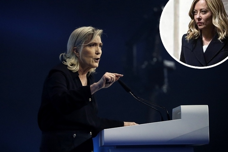Le Pen i Meloni (Foto: EPA-EFE)