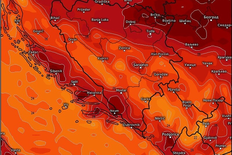 BiH će pogoditi ekstremno visoke temperature