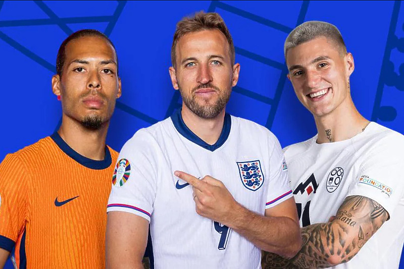 Virgil van Dijk, Harry Kane i Benjamin Šeško (Foto. UEFA)