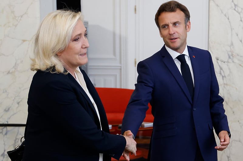 Marine Le Pen i Emmanuel Macron (Foto: EPA-EFE)