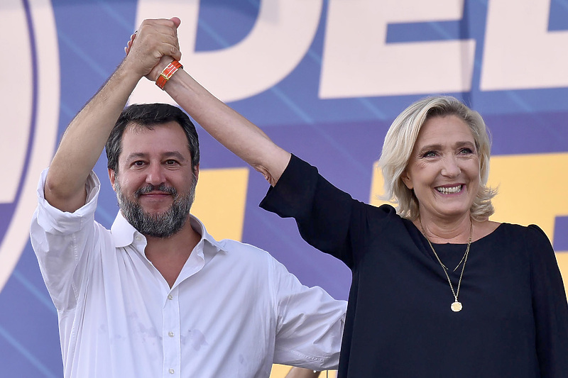 Matteo Salvini i Marine Le Pen (Foto: EPA-EFE)