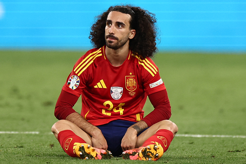 Marc Cucurella tokom utakmice protiv Francuske (Foto: EPA-EFE)