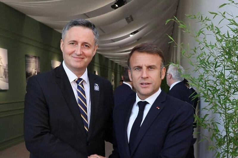 Denis Bećirović i Emmanuel Macron (Foto: Predsjedništvo BiH)