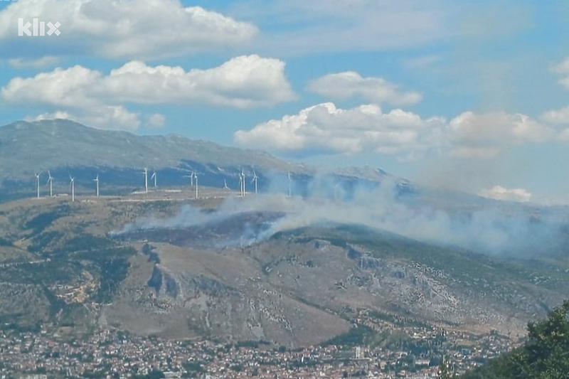 Požar na području Fortice kod Mostara (Foto: Klix.ba)