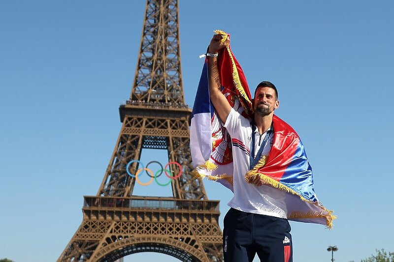 Novak Đoković nije krio radost nakon osvajanja zlata (Foto: Twitter)