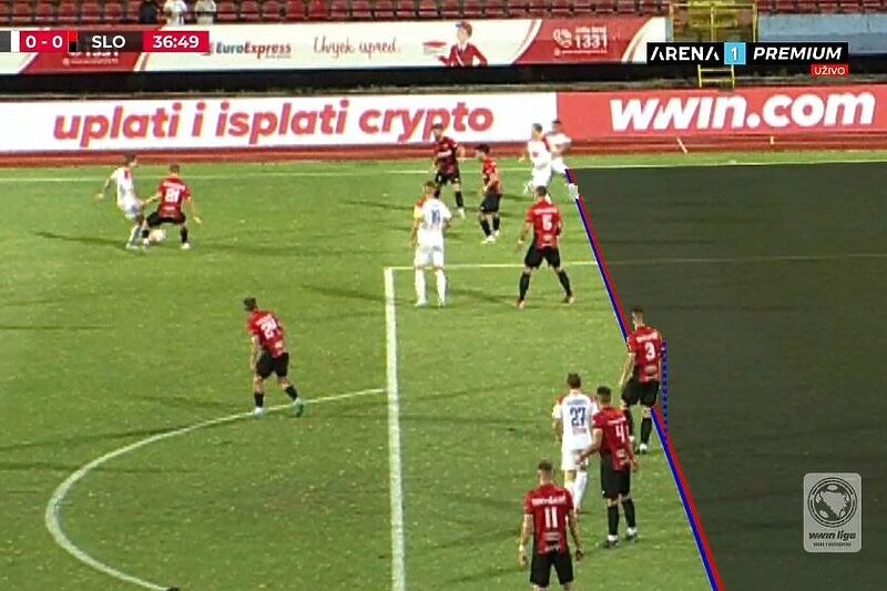 Situacija u kojoj je poništen gol Borca (Foto: Screenshot)